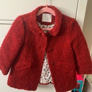 Zara Babygirl coat red